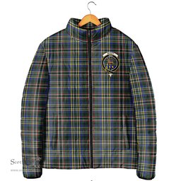 Scottish Scott Green Modern Clan Crest Tartan Padded Jacket with Family Crest - Tartan Plaid Jacket ScotsTee Shop - Tartan Plaid - scotstee.com