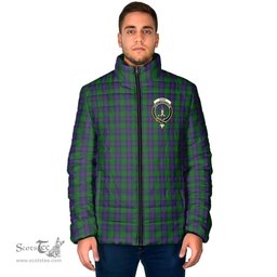 Scottish Shaw Clan Crest Tartan Padded Jacket with Family Crest - Tartan Plaid Jacket ScotsTee Shop - Tartan Plaid - scotstee.com
