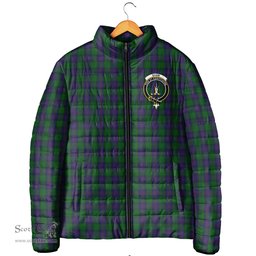 Scottish Shaw Clan Crest Tartan Padded Jacket with Family Crest - Tartan Plaid Jacket ScotsTee Shop - Tartan Plaid - scotstee.com