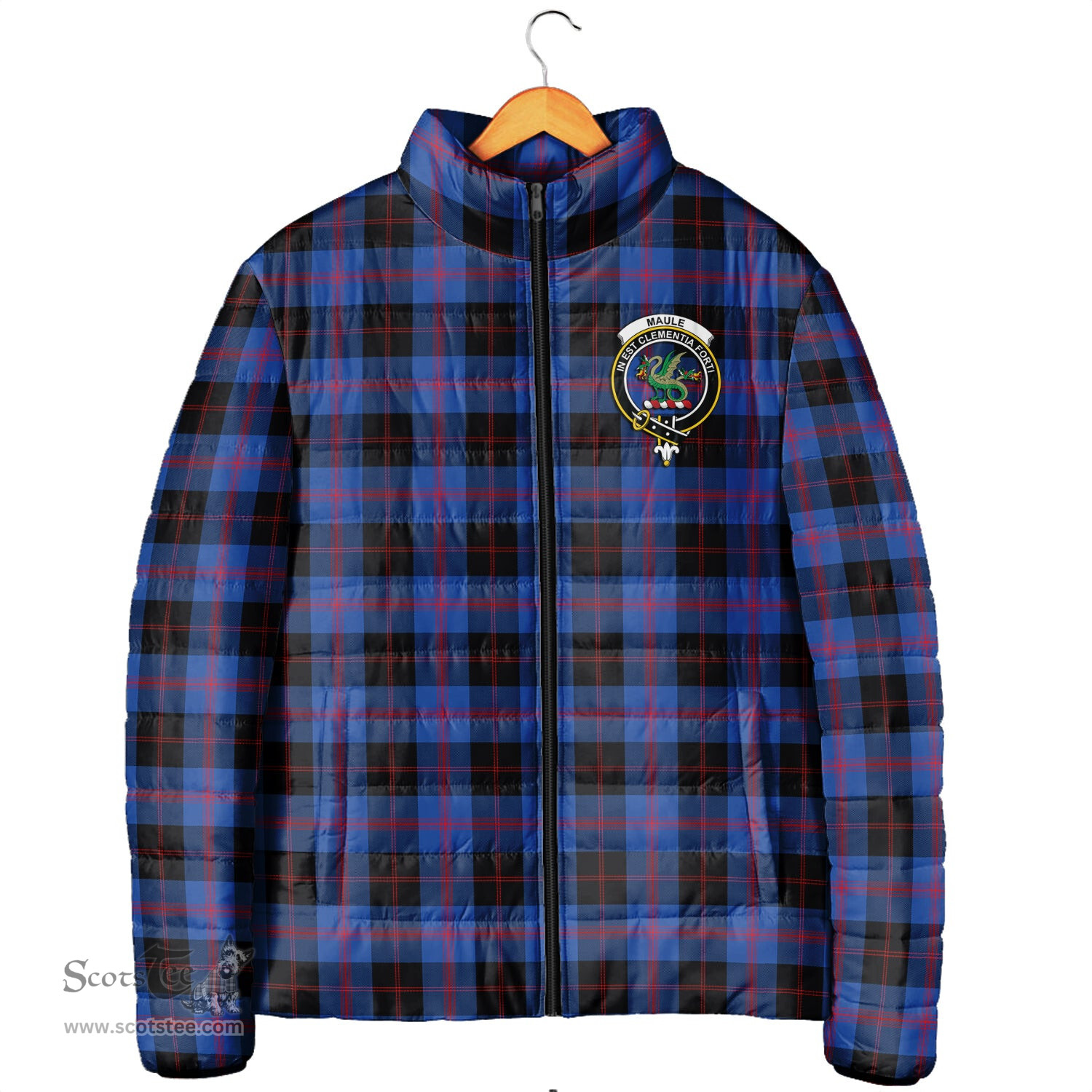 Scottish Maule Clan Crest Tartan Padded Jacket with Family Crest - Tartan Plaid Jacket ScotsTee Shop - Tartan Plaid - scotstee.com