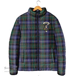 Scottish MacRae Hunting Modern Clan Crest Tartan Padded Jacket with Family Crest - Tartan Plaid Jacket ScotsTee Shop - Tartan Plaid - scotstee.com