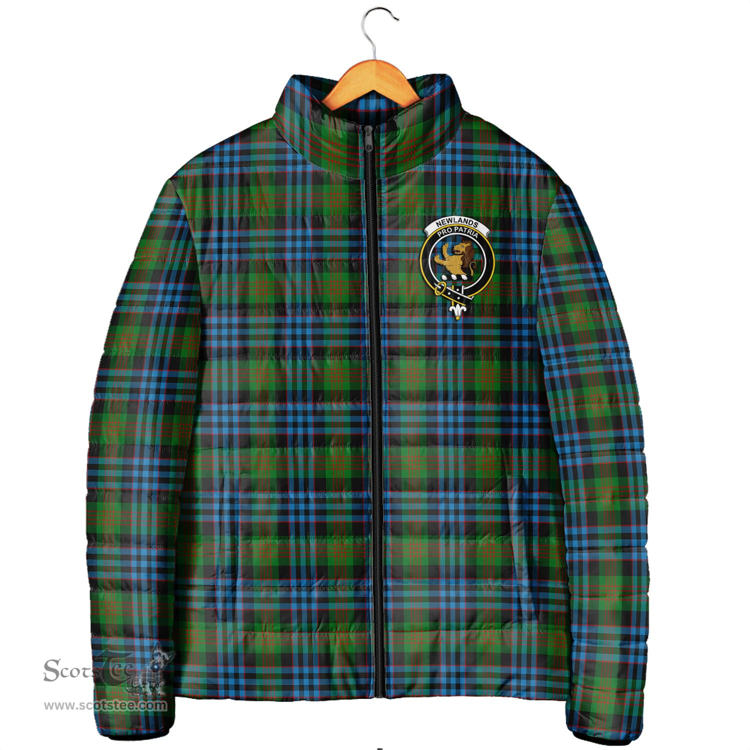Scottish Newlands of Lauriston Clan Crest Tartan Padded Jacket with Family Crest - Tartan Plaid Jacket ScotsTee Shop - Tartan Plaid - scotstee.com