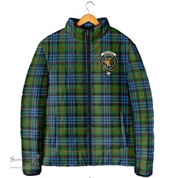 Scottish Newlands of Lauriston Clan Crest Tartan Padded Jacket with Family Crest - Tartan Plaid Jacket ScotsTee Shop - Tartan Plaid - scotstee.com