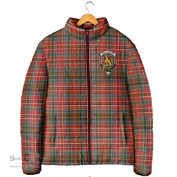 Scottish MacPherson Weathered Clan Crest Tartan Padded Jacket with Family Crest - Tartan Plaid Jacket ScotsTee Shop - Tartan Plaid - scotstee.com