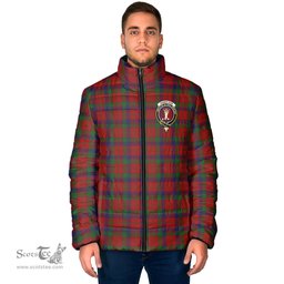Scottish Robertson Clan Crest Tartan Padded Jacket with Family Crest - Tartan Plaid Jacket ScotsTee Shop - Tartan Plaid - scotstee.com
