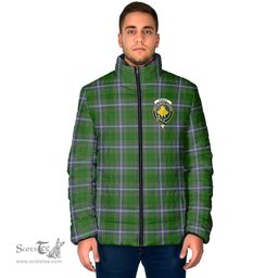 Scottish Pringle Clan Crest Tartan Padded Jacket with Family Crest - Tartan Plaid Jacket ScotsTee Shop - Tartan Plaid - scotstee.com