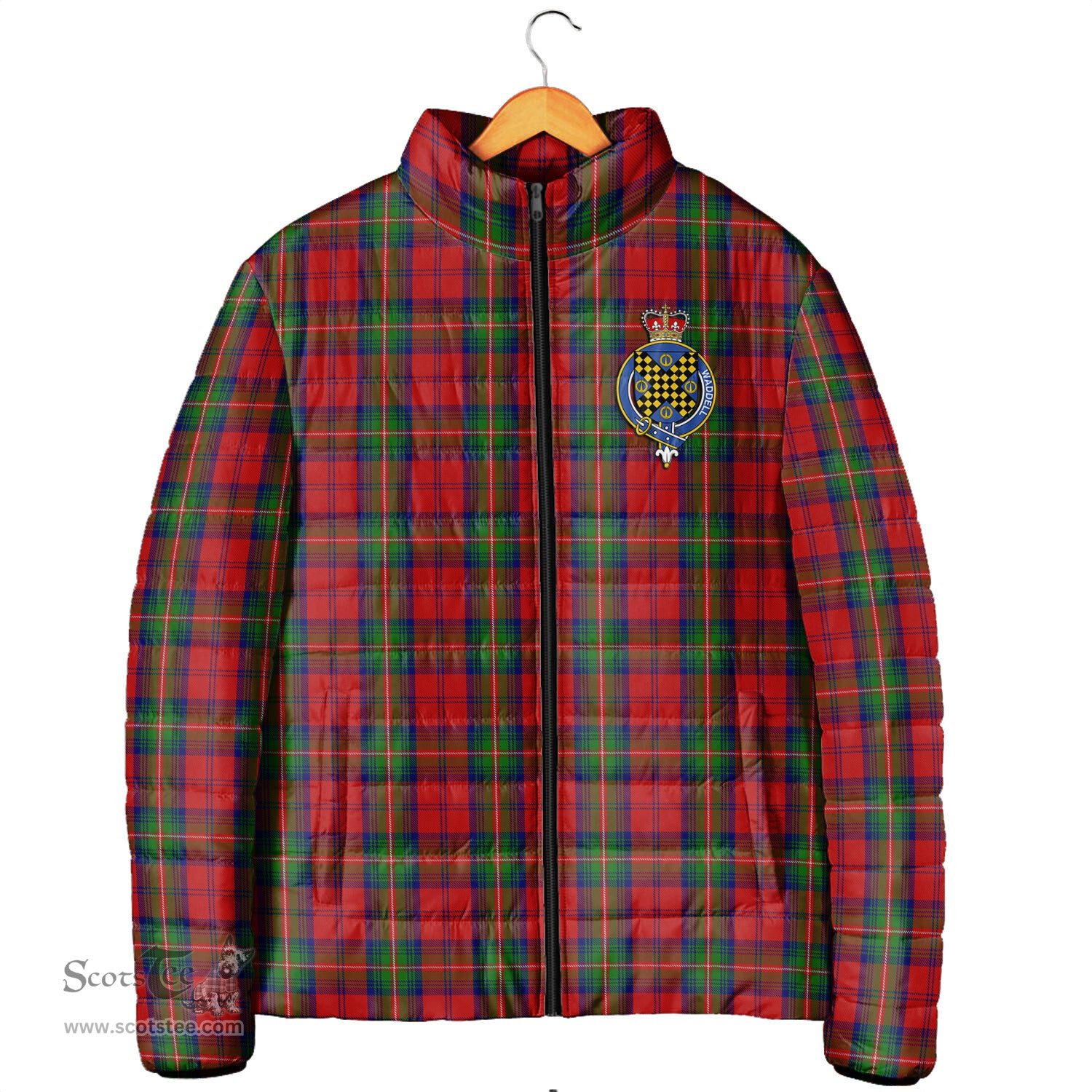 Scottish Waddell (Fife), Greg Clan Crest Tartan Padded Jacket with Family Crest - Tartan Plaid Jacket ScotsTee Shop - Tartan Plaid - scotstee.com