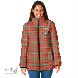 Scottish Morrison Red Ancient Clan Crest Tartan Padded Jacket with Family Crest - Tartan Plaid Jacket ScotsTee Shop - Tartan Plaid - scotstee.com