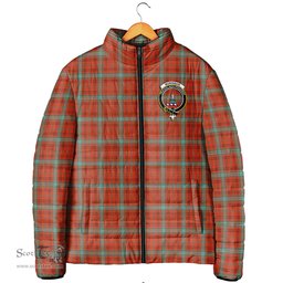 Scottish Morrison Red Ancient Clan Crest Tartan Padded Jacket with Family Crest - Tartan Plaid Jacket ScotsTee Shop - Tartan Plaid - scotstee.com