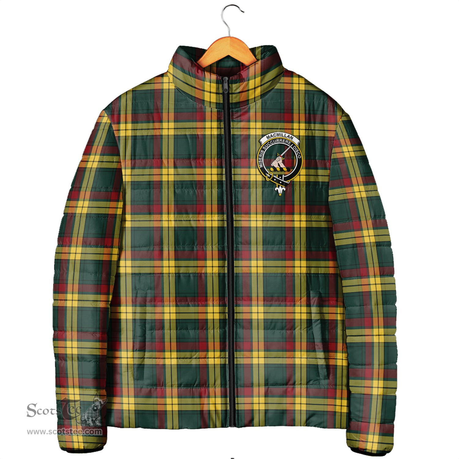 Scottish MacMillan Old Modern Clan Crest Tartan Padded Jacket with Family Crest - Tartan Plaid Jacket ScotsTee Shop - Tartan Plaid - scotstee.com