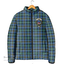Scottish Weir Ancient Clan Crest Tartan Padded Jacket with Family Crest - Tartan Plaid Jacket ScotsTee Shop - Tartan Plaid - scotstee.com