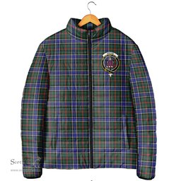 Scottish Ogilvie (Ogilvy) Hunting Modern Clan Crest Tartan Padded Jacket with Family Crest - Tartan Plaid Jacket ScotsTee Shop - Tartan Plaid - scotstee.com