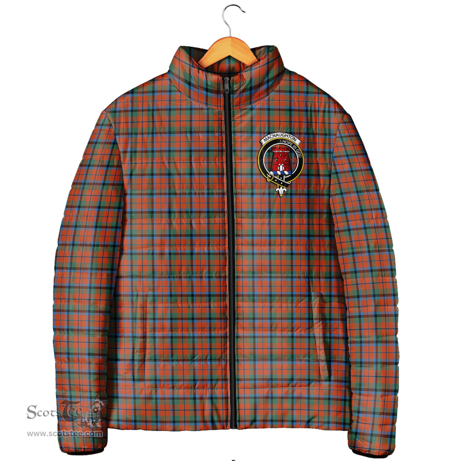 Scottish MacNaughton Ancient Clan Crest Tartan Padded Jacket with Family Crest - Tartan Plaid Jacket ScotsTee Shop - Tartan Plaid - scotstee.com
