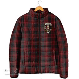 Scottish Menzies Hunting Clan Crest Tartan Padded Jacket with Family Crest - Tartan Plaid Jacket ScotsTee Shop - Tartan Plaid - scotstee.com