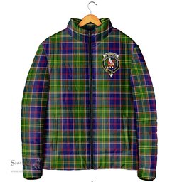 Scottish Whitefoord Modern Clan Crest Tartan Padded Jacket with Family Crest - Tartan Plaid Jacket ScotsTee Shop - Tartan Plaid - scotstee.com