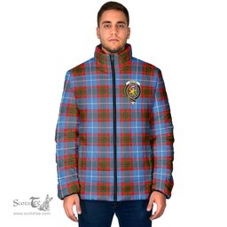 Scottish Newton Clan Crest Tartan Padded Jacket with Family Crest - Tartan Plaid Jacket ScotsTee Shop - Tartan Plaid - scotstee.com