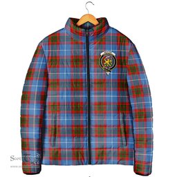 Scottish Newton Clan Crest Tartan Padded Jacket with Family Crest - Tartan Plaid Jacket ScotsTee Shop - Tartan Plaid - scotstee.com