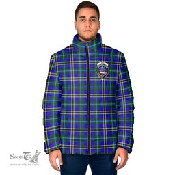 Scottish Weir Modern Clan Crest Tartan Padded Jacket with Family Crest - Tartan Plaid Jacket ScotsTee Shop - Tartan Plaid - scotstee.com