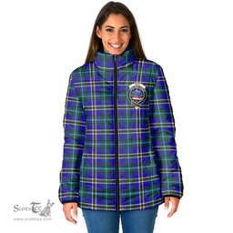 Scottish Weir Modern Clan Crest Tartan Padded Jacket with Family Crest - Tartan Plaid Jacket ScotsTee Shop - Tartan Plaid - scotstee.com