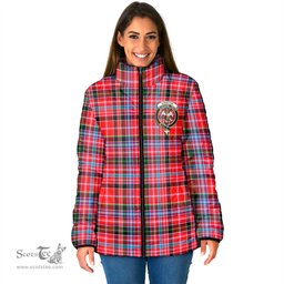 Scottish Straiton Clan Crest Tartan Padded Jacket with Family Crest - Tartan Plaid Jacket ScotsTee Shop - Tartan Plaid - scotstee.com