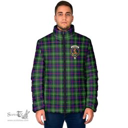 Scottish Sutherland Modern Clan Crest Tartan Padded Jacket with Family Crest - Tartan Plaid Jacket ScotsTee Shop - Tartan Plaid - scotstee.com