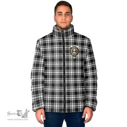 Scottish Menzies Black and White Clan Crest Tartan Padded Jacket with Family Crest - Tartan Plaid Jacket ScotsTee Shop - Tartan Plaid - scotstee.com