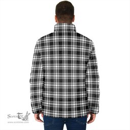 Scottish Menzies Black and White Clan Crest Tartan Padded Jacket with Family Crest - Tartan Plaid Jacket ScotsTee Shop - Tartan Plaid - scotstee.com