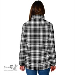 Scottish Menzies Black and White Clan Crest Tartan Padded Jacket with Family Crest - Tartan Plaid Jacket ScotsTee Shop - Tartan Plaid - scotstee.com