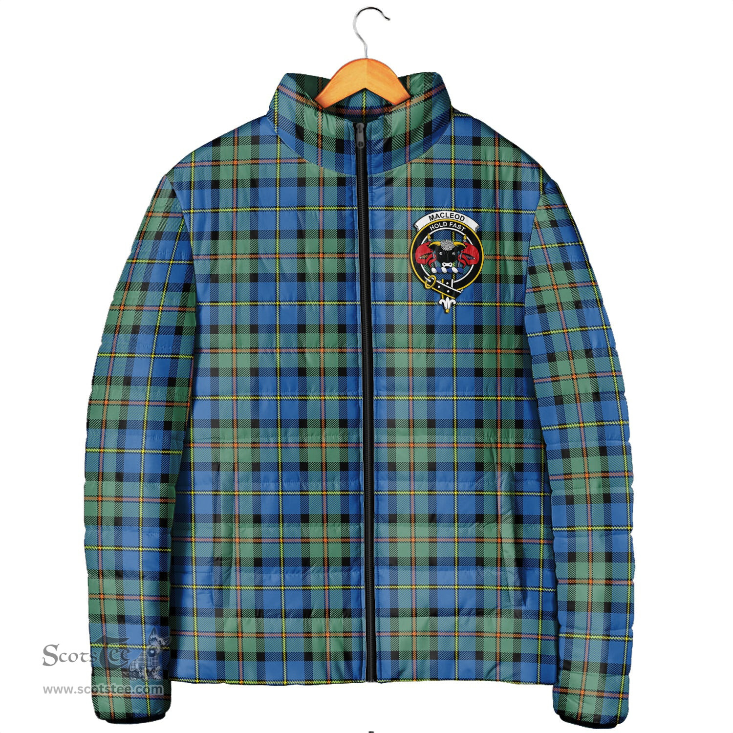 Scottish MacLeod of Harris Ancient Clan Crest Tartan Padded Jacket with Family Crest - Tartan Plaid Jacket ScotsTee Shop - Tartan Plaid - scotstee.com
