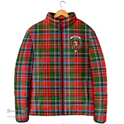 Scottish Stewart Royal Clan Crest Tartan Padded Jacket with Family Crest - Tartan Plaid Jacket ScotsTee Shop - Tartan Plaid - scotstee.com