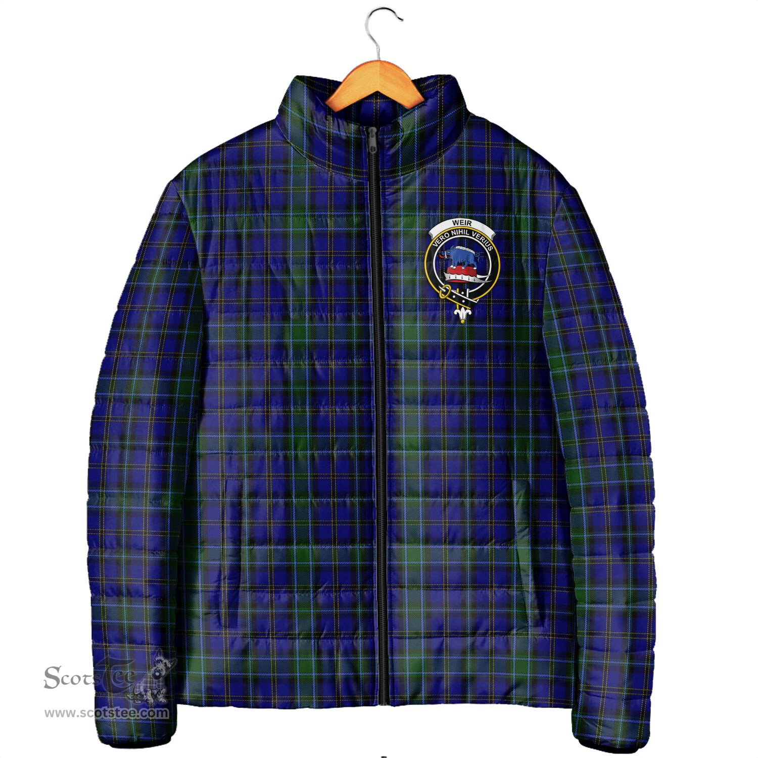 Scottish Weir Clan Crest Tartan Padded Jacket with Family Crest - Tartan Plaid Jacket ScotsTee Shop - Tartan Plaid - scotstee.com