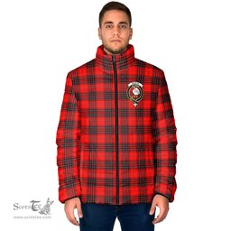 Scottish Wemyss Modern Clan Crest Tartan Padded Jacket with Family Crest - Tartan Plaid Jacket ScotsTee Shop - Tartan Plaid - scotstee.com