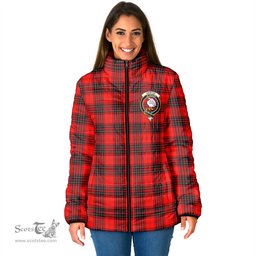 Scottish Wemyss Modern Clan Crest Tartan Padded Jacket with Family Crest - Tartan Plaid Jacket ScotsTee Shop - Tartan Plaid - scotstee.com