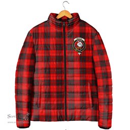 Scottish Wemyss Modern Clan Crest Tartan Padded Jacket with Family Crest - Tartan Plaid Jacket ScotsTee Shop - Tartan Plaid - scotstee.com