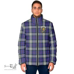 Scottish Sinclair Dress Clan Crest Tartan Padded Jacket with Family Crest - Tartan Plaid Jacket ScotsTee Shop - Tartan Plaid - scotstee.com