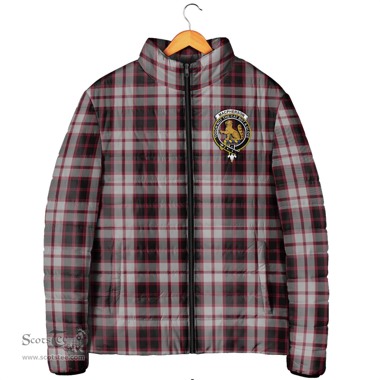 Scottish MacPherson Clan Crest Tartan Padded Jacket with Family Crest - Tartan Plaid Jacket ScotsTee Shop - Tartan Plaid - scotstee.com