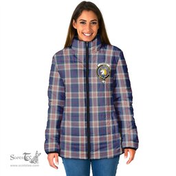 Scottish Stewart of Appin Hunting Dress Clan Crest Tartan Padded Jacket with Family Crest - Tartan Plaid Jacket ScotsTee Shop - Tartan Plaid - scotstee.com