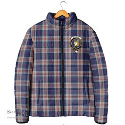 Scottish Stewart of Appin Hunting Dress Clan Crest Tartan Padded Jacket with Family Crest - Tartan Plaid Jacket ScotsTee Shop - Tartan Plaid - scotstee.com