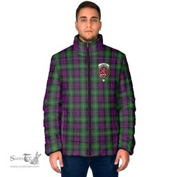 Scottish Wilson Clan Crest Tartan Padded Jacket with Family Crest - Tartan Plaid Jacket ScotsTee Shop - Tartan Plaid - scotstee.com