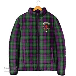 Scottish Wilson Clan Crest Tartan Padded Jacket with Family Crest - Tartan Plaid Jacket ScotsTee Shop - Tartan Plaid - scotstee.com