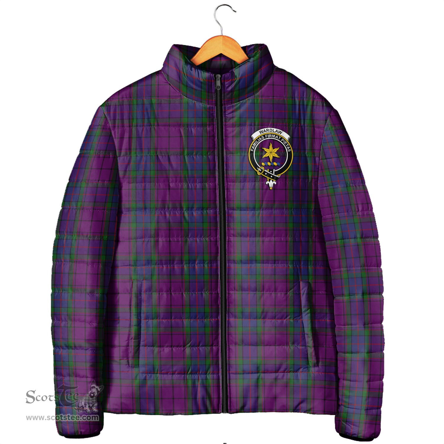 Scottish Wardlaw Clan Crest Tartan Padded Jacket with Family Crest - Tartan Plaid Jacket ScotsTee Shop - Tartan Plaid - scotstee.com