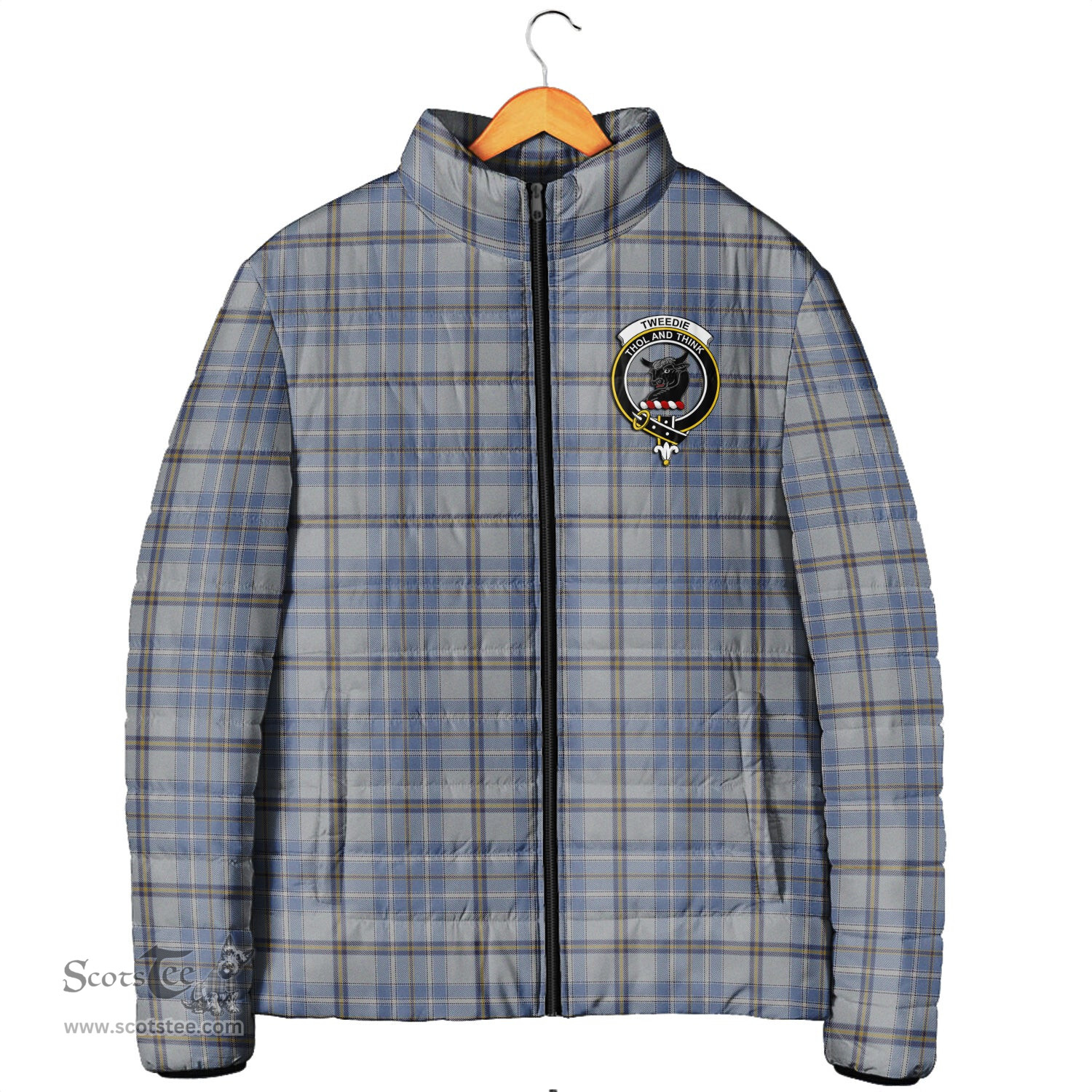 Scottish Tweedie Clan Crest Tartan Padded Jacket with Family Crest - Tartan Plaid Jacket ScotsTee Shop - Tartan Plaid - scotstee.com