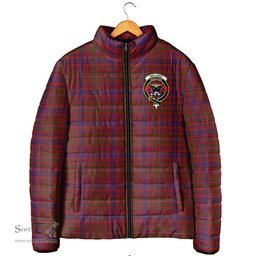 Scottish MacLeod Red Clan Crest Tartan Padded Jacket with Family Crest - Tartan Plaid Jacket ScotsTee Shop - Tartan Plaid - scotstee.com