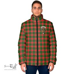 Scottish Pollock Modern Clan Crest Tartan Padded Jacket with Family Crest - Tartan Plaid Jacket ScotsTee Shop - Tartan Plaid - scotstee.com