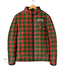 Scottish Pollock Modern Clan Crest Tartan Padded Jacket with Family Crest - Tartan Plaid Jacket ScotsTee Shop - Tartan Plaid - scotstee.com