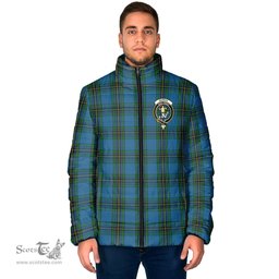 Scottish Murray of Elibank Clan Crest Tartan Padded Jacket with Family Crest - Tartan Plaid Jacket ScotsTee Shop - Tartan Plaid - scotstee.com