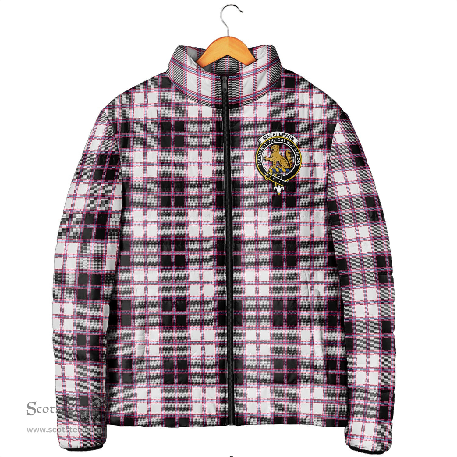 Scottish MacPherson Hunting Modern Clan Crest Tartan Padded Jacket with Family Crest - Tartan Plaid Jacket ScotsTee Shop - Tartan Plaid - scotstee.com