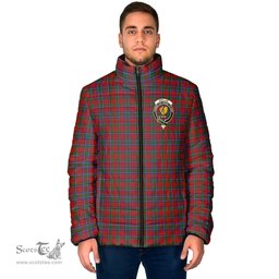 Scottish Sinclair Clan Crest Tartan Padded Jacket with Family Crest - Tartan Plaid Jacket ScotsTee Shop - Tartan Plaid - scotstee.com