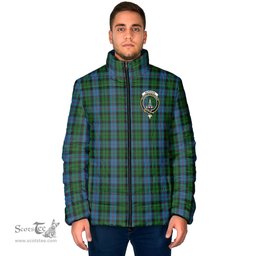 Scottish Morrison Society Clan Crest Tartan Padded Jacket with Family Crest - Tartan Plaid Jacket ScotsTee Shop - Tartan Plaid - scotstee.com