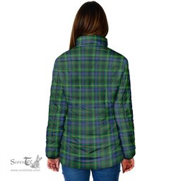 Scottish Stewart Hunting Modern Clan Crest Tartan Padded Jacket with Family Crest - Tartan Plaid Jacket ScotsTee Shop - Tartan Plaid - scotstee.com